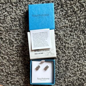 Touchstone Crystal Millionaires Club Silver Stud Earrings